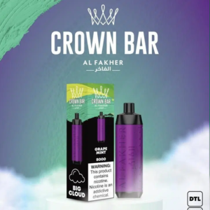 ALFAKHER CROWN BAR- GRAPE MINT – 8000 PUFFS