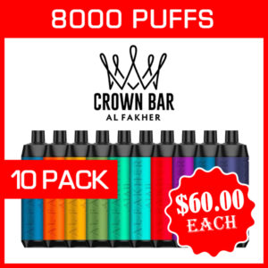 ALFAKHER CROWN BAR – 8000 PUFFS – 10 PACK