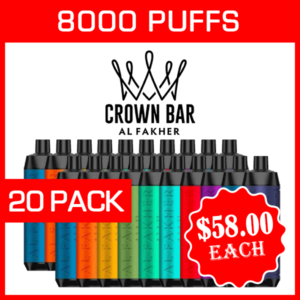 ALFAKHER CROWN BAR – 8000 PUFFS – 20 PACK