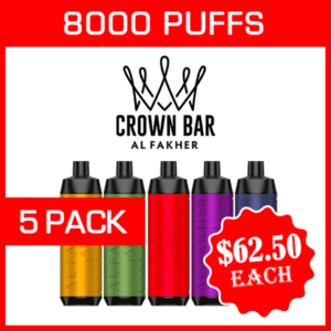 ALFAKHER CROWN BAR – 8000 PUFFS – 5 PACK