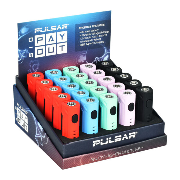 25PC DISP- Pulsar 510 Payout VV Battery – 400mAh / Asst Colors